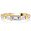Baguette Wedding Band for Women - Dainty Anniversary Ring in Sterling Silver
