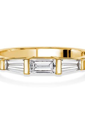 Baguette Wedding Band for Women - Dainty Anniversary Ring in Sterling Silver