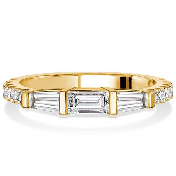 Baguette Wedding Band for Women - Dainty Anniversary Ring in Sterling Silver