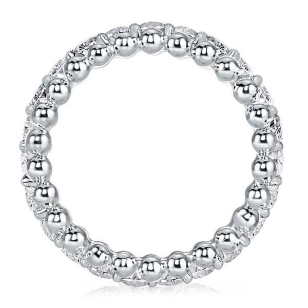 Round Cut Cubic Zirconia Triple Row Eternity Wedding Band in Sterling Silver