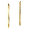 18K Gold Plated Sterling Silver Round Cut Hoop Earrings with Pavé Stones for Women