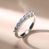 Sterling Silver Half Eternity White Sapphire Wedding Band