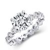 Pink & White Sapphire 925 Sterling Silver 3PC Wedding Ring Set
