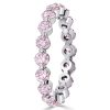 Pink & White Sapphire 925 Sterling Silver 3PC Wedding Ring Set