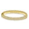 Golden Pave Eternity Bangle Bracelet - 18K Gold Plated Sterling Silver