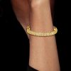 Golden Pave Eternity Bangle Bracelet - 18K Gold Plated Sterling Silver