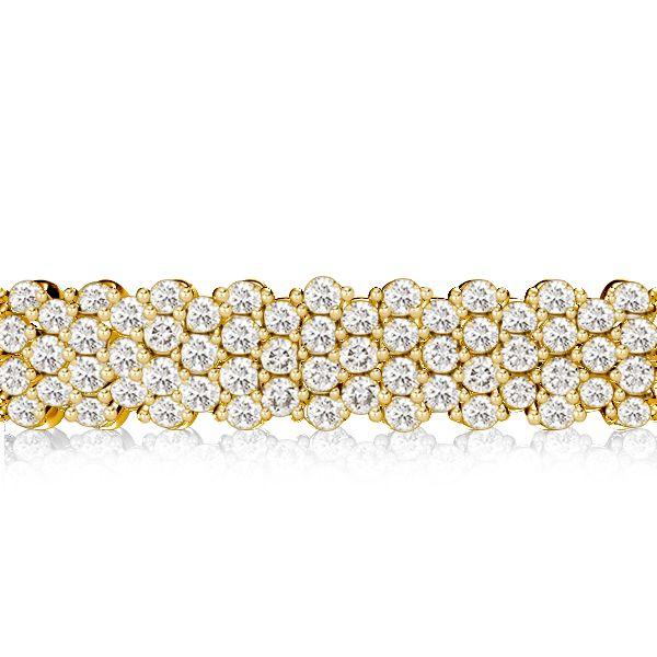 Golden Pave Eternity Bangle Bracelet - 18K Gold Plated Sterling Silver