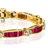 Baguette Ruby Bracelet - 18K Gold Plated Sterling Silver Bezel Setting - Wedding Jewelry