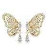 Sterling Silver Drop Earrings with White Sapphire Butterfly Dangle for Women
