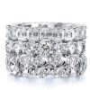 Triple Row Eternity Stackable Band Set, Created White Sapphire in 925 Sterling Silver