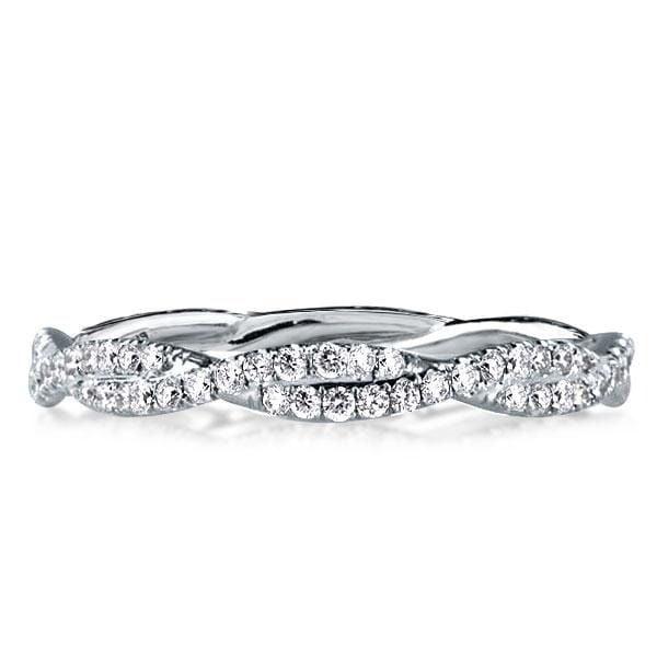 925 Sterling Silver Twisted Wedding Band for Women with Rhodium Finish