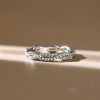 925 Sterling Silver Twisted Wedding Band for Women with Rhodium Finish