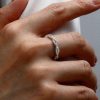 925 Sterling Silver Twisted Wedding Band for Women with Rhodium Finish