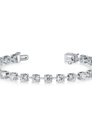 White Sapphire Tennis Bracelet - Sterling Silver Round Cut - 6, 7, 8, 9 Inch