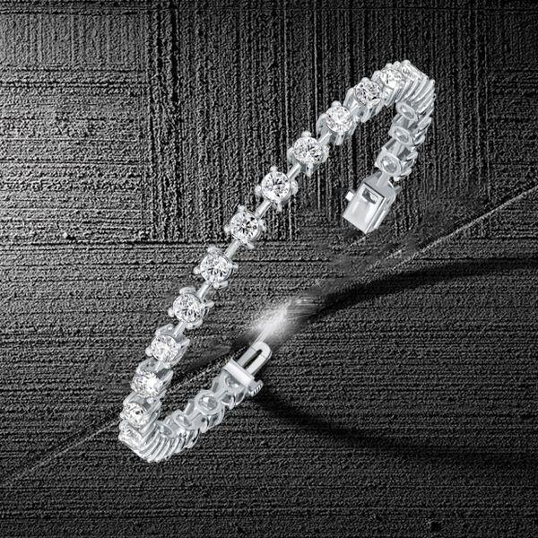 White Sapphire Tennis Bracelet - Sterling Silver Round Cut - 6, 7, 8, 9 Inch