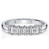 Sterling Silver Wedding Band Ring for Women with Round and Baguette Cut Diamonds (0.57 CT. TW.)