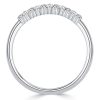 Sterling Silver Wedding Band Ring for Women with Round and Baguette Cut Diamonds (0.57 CT. TW.)