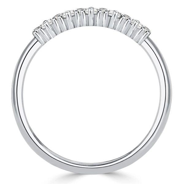 Sterling Silver Wedding Band Ring for Women with Round and Baguette Cut Diamonds (0.57 CT. TW.)