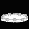 Sterling Silver Round & Baguette Cubic Zirconia Tennis Bracelet for Women