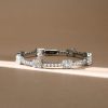 Sterling Silver Round & Baguette Cubic Zirconia Tennis Bracelet for Women