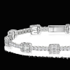 Sterling Silver Round & Baguette Cubic Zirconia Tennis Bracelet for Women