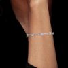 Sterling Silver Round & Baguette Cubic Zirconia Tennis Bracelet for Women