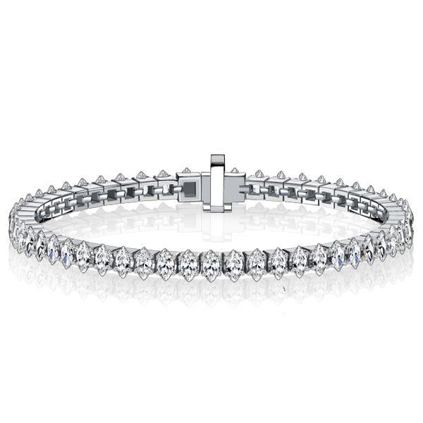 Marquise Cut Tennis Bracelet in 925 Sterling Silver with 7.56 CT. TW