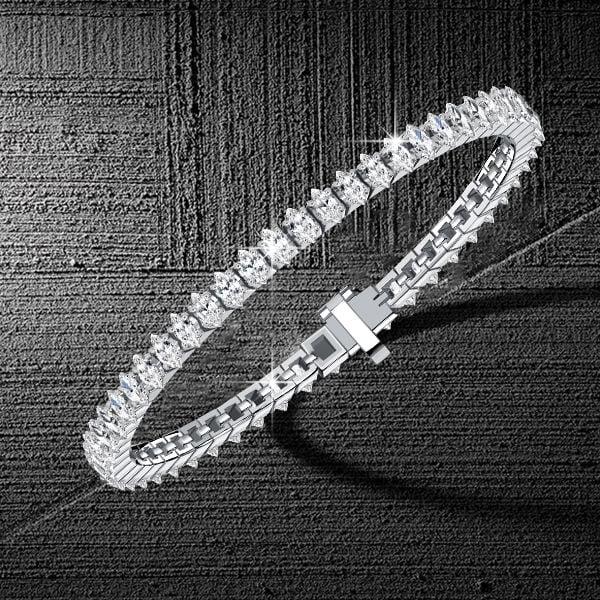 Marquise Cut Tennis Bracelet in 925 Sterling Silver with 7.56 CT. TW