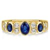 Cushion Cut Blue Sapphire Wedding Band | 3.75 CT. TW. | 18K Gold Plated Sterling Silver