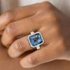 15.50 CT. Emerald Cut Engagement Ring in Rhodium-Plated Sterling Silver