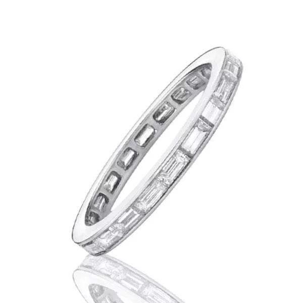 Eternity Baguette Stackable Wedding Band Set - Sterling Silver, 2.3 CT.TW