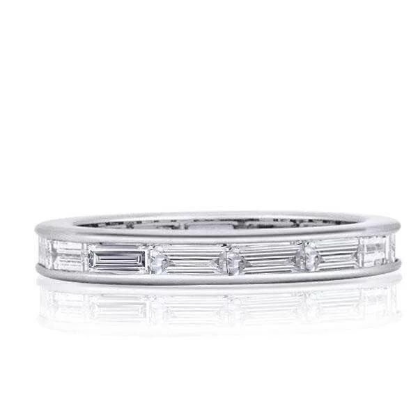 Eternity Baguette Stackable Wedding Band Set - Sterling Silver, 2.3 CT.TW
