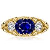 Oval Cut Blue Sapphire Vintage Wedding Ring for Women, 2.00 CT. TW. Sterling Silver
