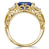 Oval Cut Blue Sapphire Vintage Wedding Ring for Women, 2.00 CT. TW. Sterling Silver