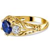 Oval Cut Blue Sapphire Vintage Wedding Ring for Women, 2.00 CT. TW. Sterling Silver
