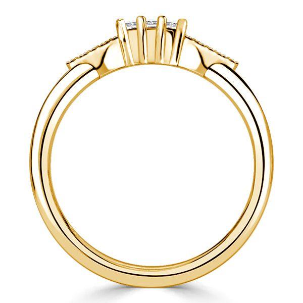 Art Deco Baguette CZ Ring - 18K Gold Plated Sterling Silver Travel Wedding Band