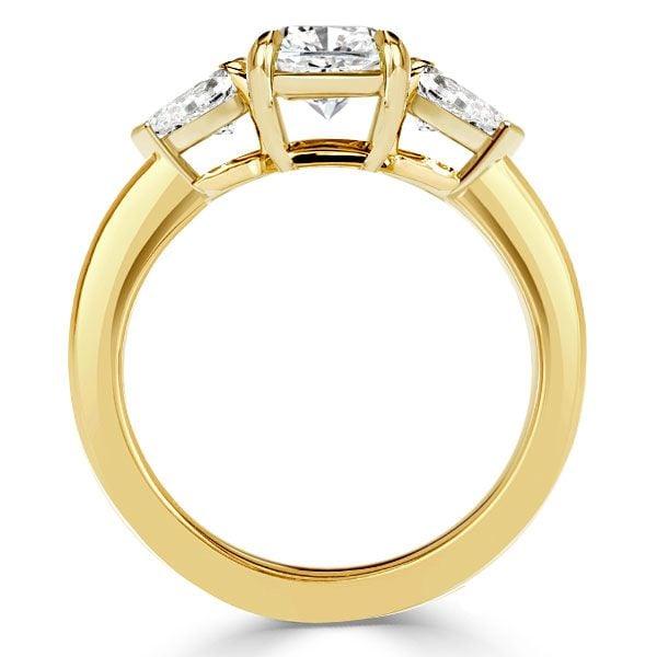 1.92 CT Three Stone Engagement Ring in 18K Gold Plated Sterling Silver