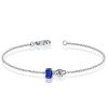 Toi Et Moi Emerald & Pear Blue Sapphire Chain Bracelet in Sterling Silver