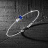 Toi Et Moi Emerald & Pear Blue Sapphire Chain Bracelet in Sterling Silver