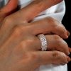 Micro Pave Rose Gold Eternity Wedding Band | 3.85 CT. TW. Sterling Silver