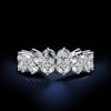 Marquise Cut Sterling Silver Eternity Wedding Band for Women