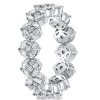 Marquise Cut Sterling Silver Eternity Wedding Band for Women