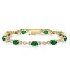 Emerald Sapphire Tennis Bracelet for Women - Oval Cut Sterling Silver