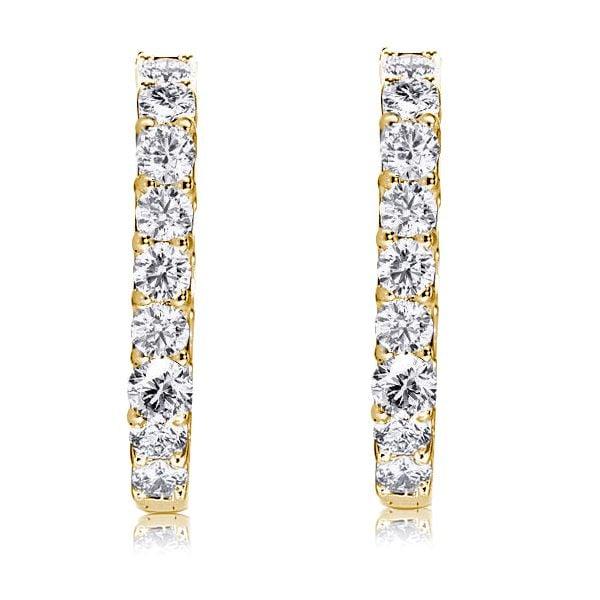 18K Gold Plated Sterling Silver Inside-Out Round Hoop Earrings for Women (22.50mm)