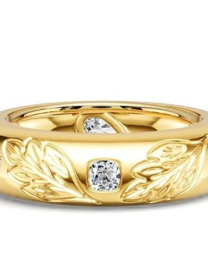 1.50 CT. TW. Pear and Cushion Cut Eternity Wedding Band in 18K Gold Plated Sterling Silver