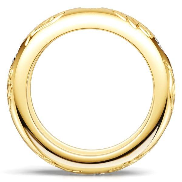 1.50 CT. TW. Pear and Cushion Cut Eternity Wedding Band in 18K Gold Plated Sterling Silver