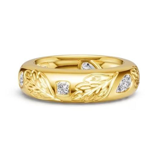 1.50 CT. TW. Pear and Cushion Cut Eternity Wedding Band in 18K Gold Plated Sterling Silver