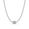 Baguette Halo Pendant Necklace | 0.35 CT. TW | Rhodium Plated 925 Sterling Silver