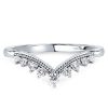 Sterling Silver Milgrain Chevron Wedding Band - 1.95 CT TW Simulated Diamonds