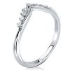 Sterling Silver Milgrain Chevron Wedding Band - 1.95 CT TW Simulated Diamonds